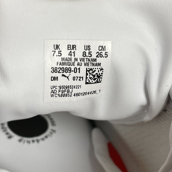 Puma Low Top Mens Casual Lifestyle Shoes White Orange Black 382989-01 NEW Multi - Picture 5 of 5